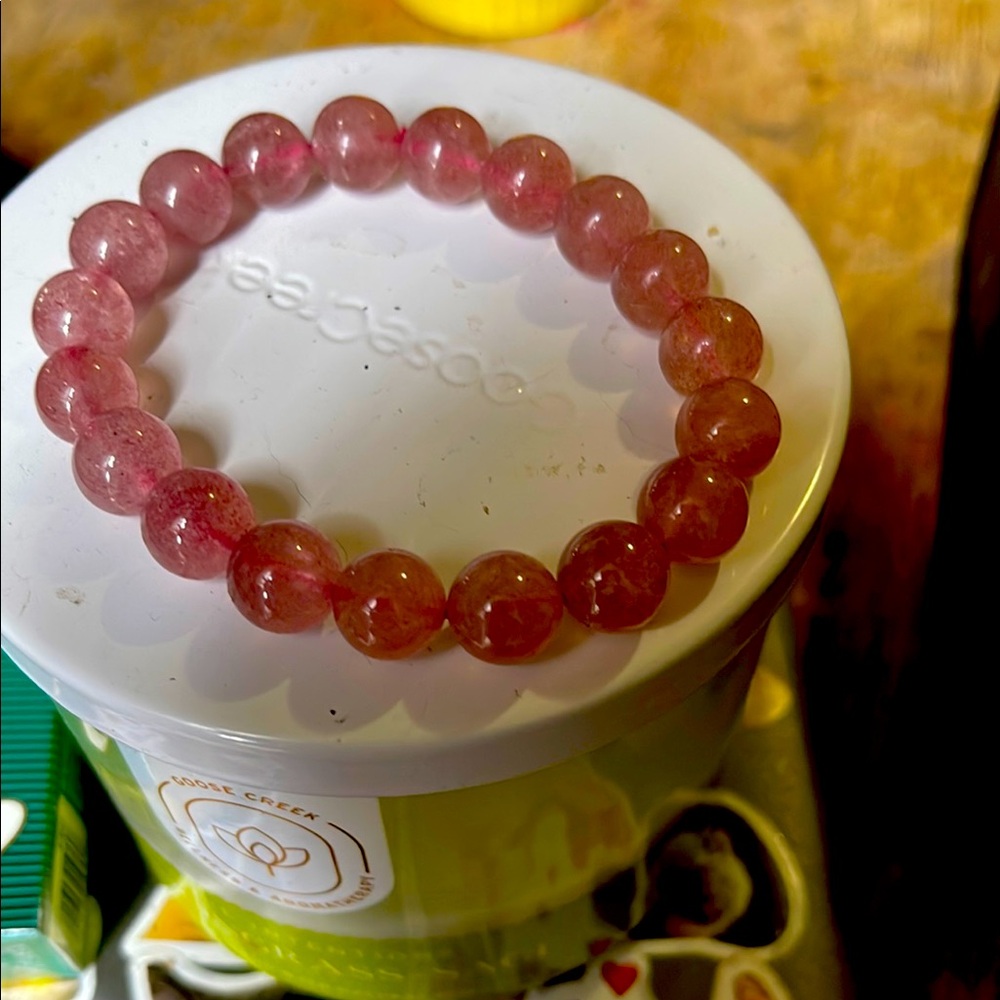 Rose Quartz Beaded Bracelet! Let love in and stress out!